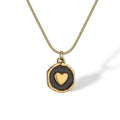 retro-oil-dripping-heart-geometric-pendant-necklace - Viexta