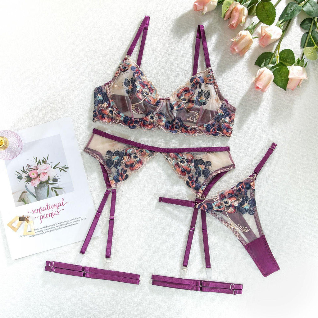 embroidery-see-through-adult-lady-like-woman-style-lingerie - Viexta