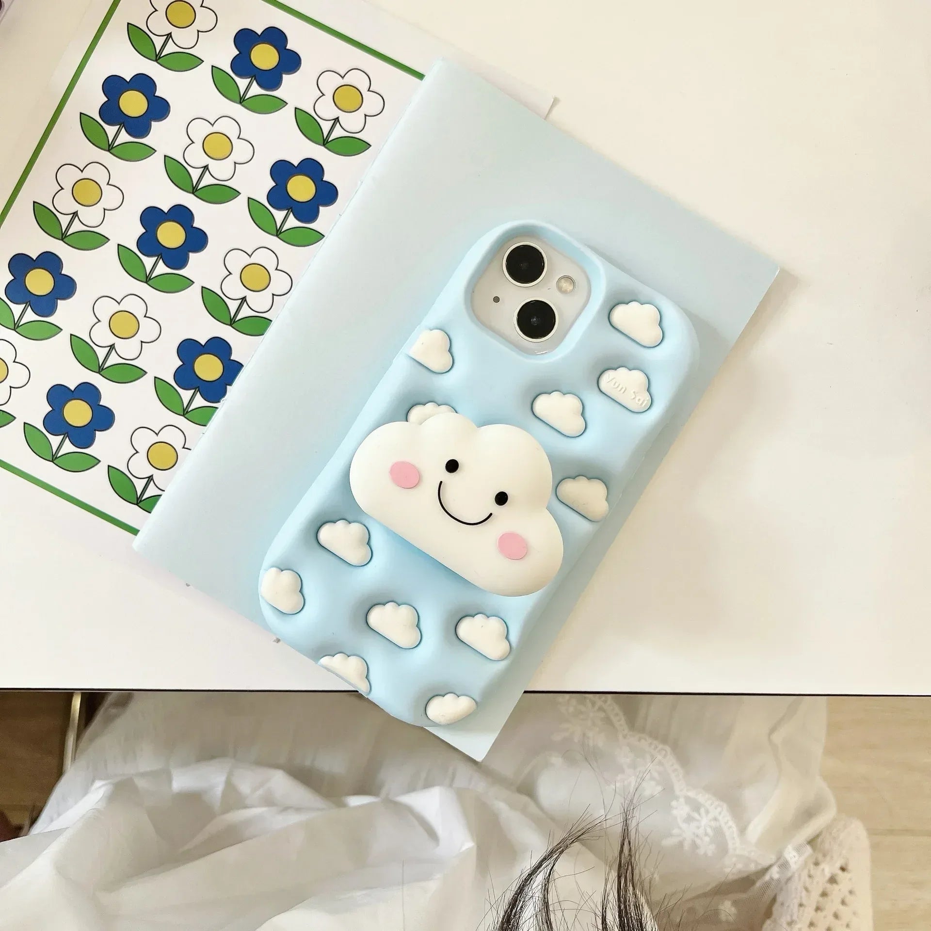 Cute 3D Cartoon Silicone iPhone Case With Cloud Design - Viexta