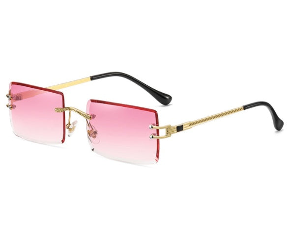 Crystal Faceted Small Square Sunglasses