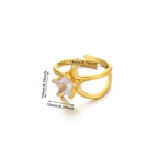 Stainless Steel Pearl Zircon Ring For Women - Viexta