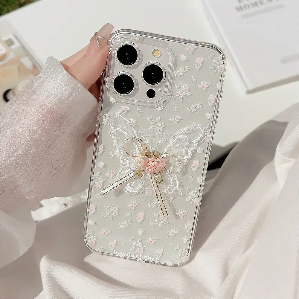 Aesthetic Embroidered Butterfly iPhone Case - Viexta