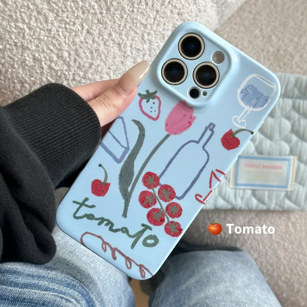 Art-style Tomato Illustration iPhone Case - Viexta