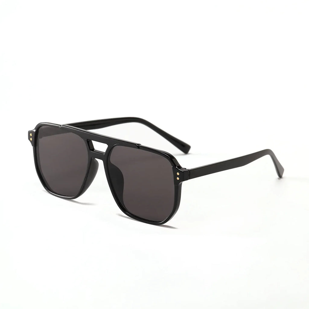 square-double-beam-fashion-black-sunglasses - Viexta