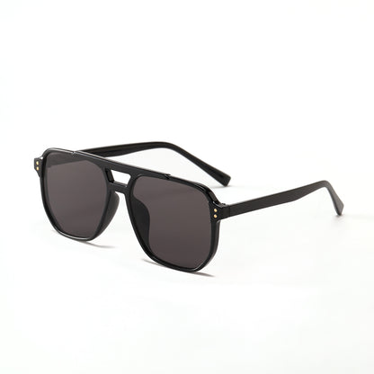 Square Double Beam Fashion Black Sunglasses