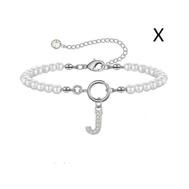 6mm Pearl Bracelet Buckle Letter - Viexta