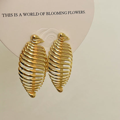 Retro Hong Kong Golden Versatile Earrings