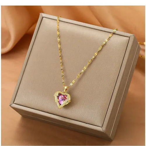 18K Ocean Heart Clavicle Neckpiece - Viexta