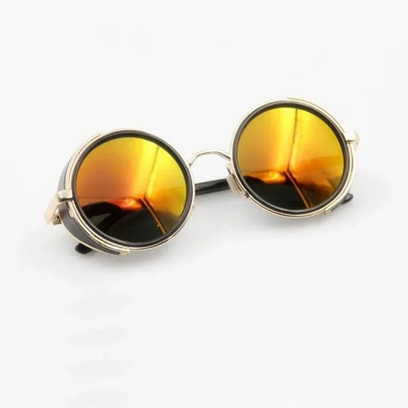 UV400 Retro Metal Round Frame Sunglasses - Viexta