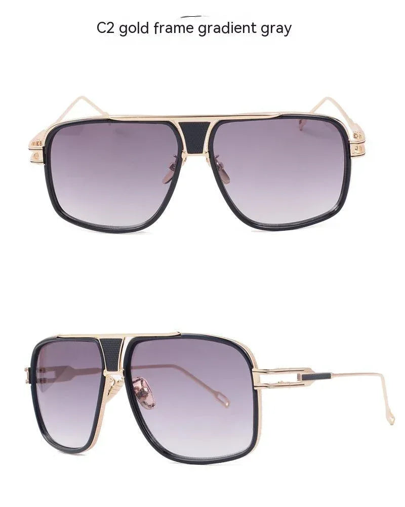 vintage-with-large-rims-metal-gradient-sunglasses - Viexta