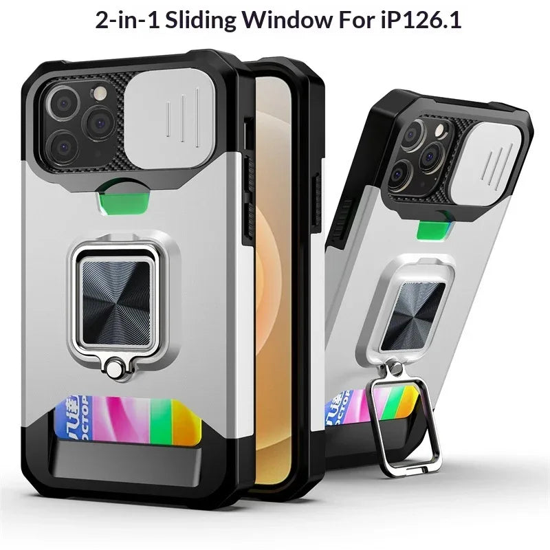 Sliding-window Card-insert iPhone Cases - Viexta