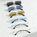 Square Frameless Trimming Sunglasses - Viexta