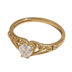 Simple Heart-Shaped Zircon Ring