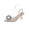 Rhinestone Pointed Toe Fashion Sandals - Viexta