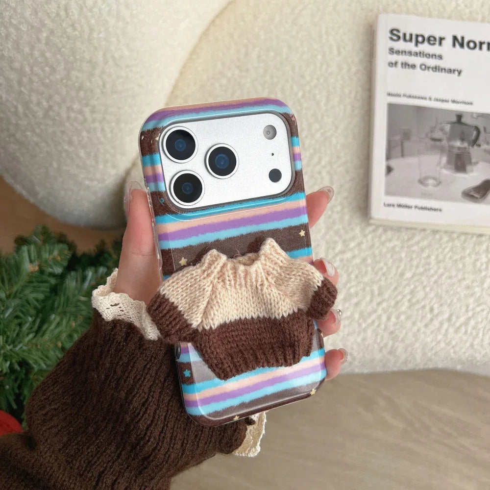 Striped 3D Sweater iPhone Case