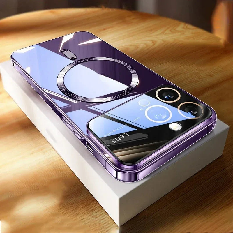 Shiny Plating Large Window Silicone iPhone Cover - Viexta