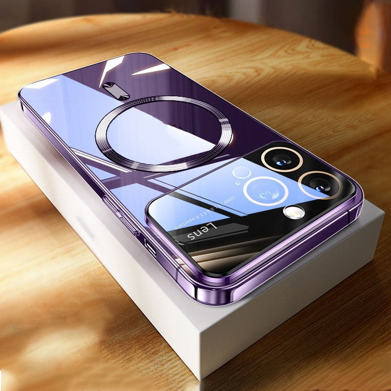 Shiny Plating Large Window Silicone iPhone Cover