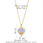 Stainless Steel Oil-dripping Heart-shaped Pendant Necklace