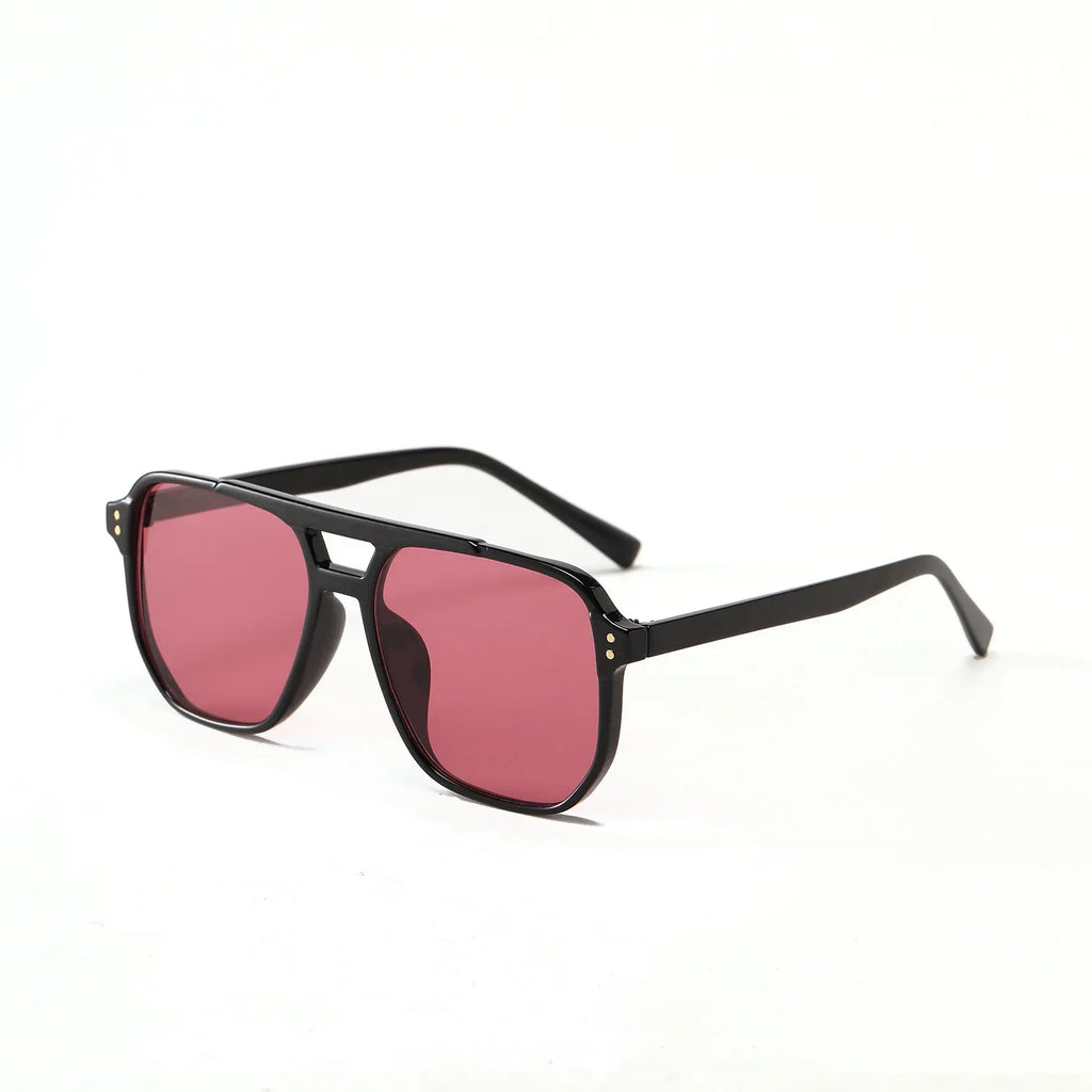 square-double-beam-fashion-black-sunglasses - Viexta