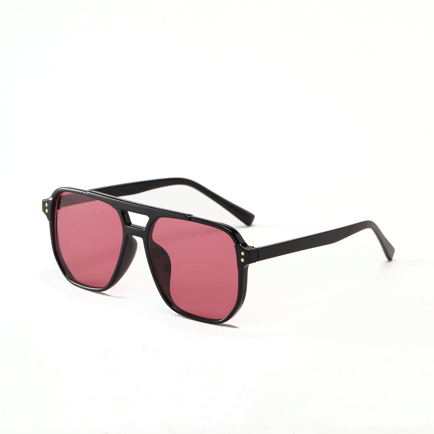 Square Double Beam Fashion Black Sunglasses