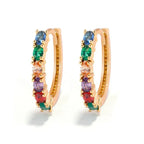 Hexagon Zircon-embedded Earrings - Viexta