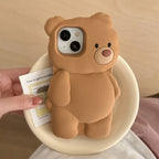 Funny Cartoon Brown Bear iPhone Case