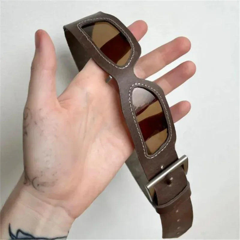 Personalized Hip-hop Retro Belt Sunglasses - Viexta