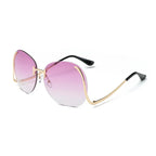 Frameless Curved-leg Sunglasses Decorative Glasses - Viexta