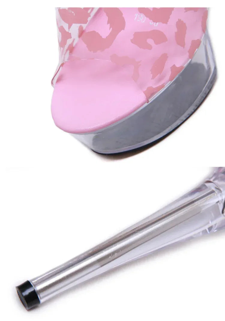 Transparent Stiletto Waterproof High Heels - Viexta