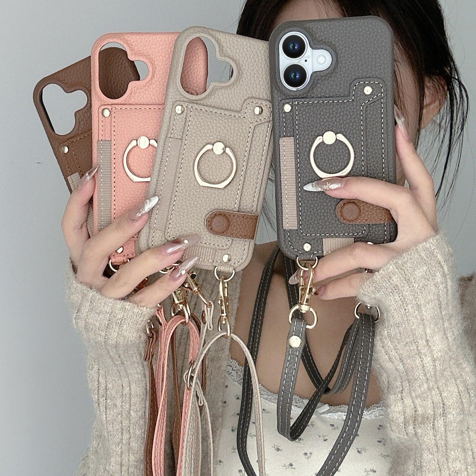 Lanyard Leather iPhone Case