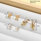 6piece set Butterfly Earrings