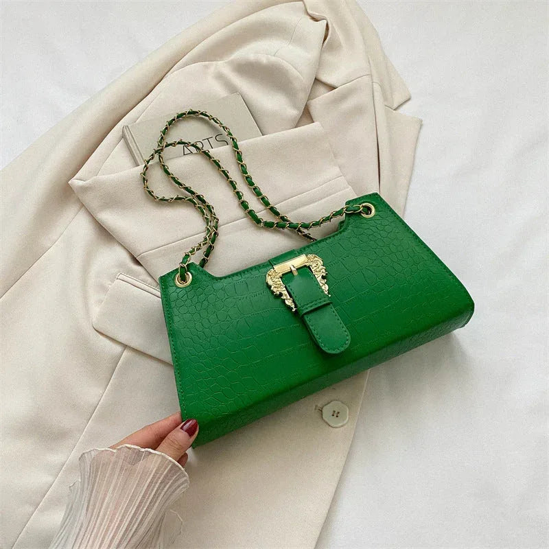 Women's Fashion Simple Chain Fashion Bag Shoulder Bag Casual Trend Crossbody Small Square Bag - Viexta