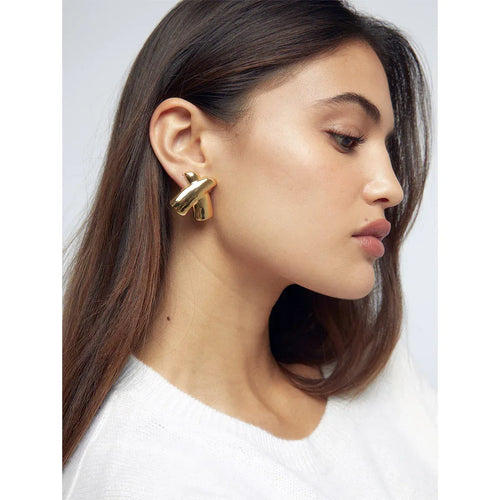 18K Gold Stainless Steel X-shaped Earrings - Viexta