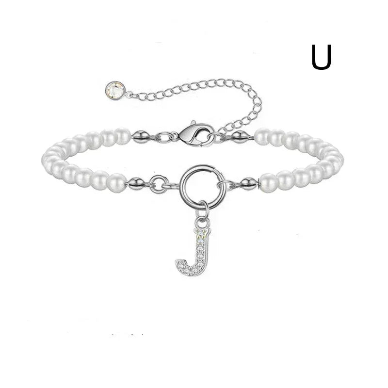 6mm Pearl Bracelet Buckle Letter - Viexta