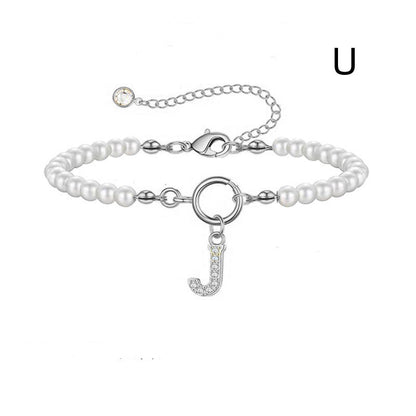 6mm Pearl Bracelet Buckle Letter