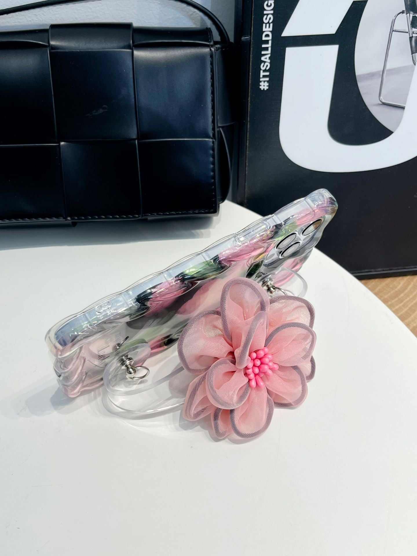 Personalized Drop-resistant Flower Wrist Strap iPhone Case