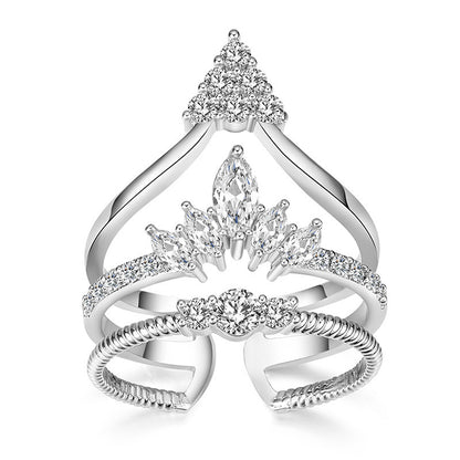 Exaggerated Layered Queen Ring