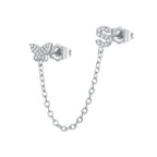 Women's Zircon Butterfly Alphabet One Piece Stud Earrings - Viexta