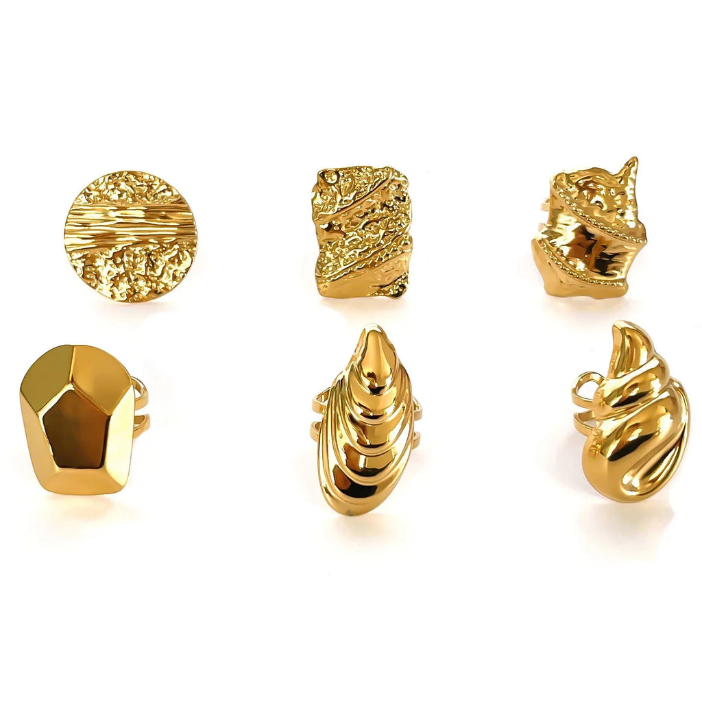RETRO Geometric Irregular Opening Women's Ring - Viexta