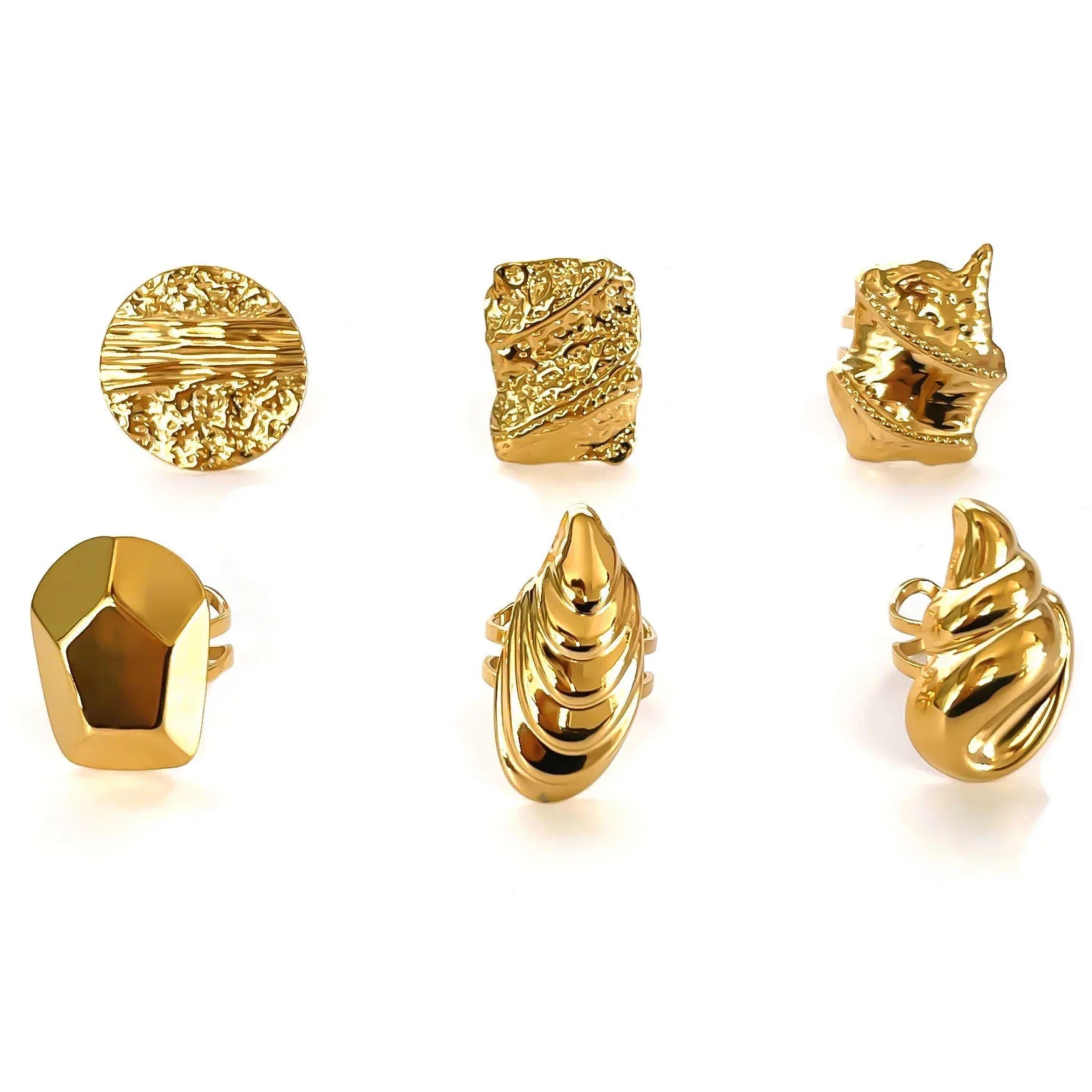 RETRO Geometric Irregular Opening Women's Ring - Viexta