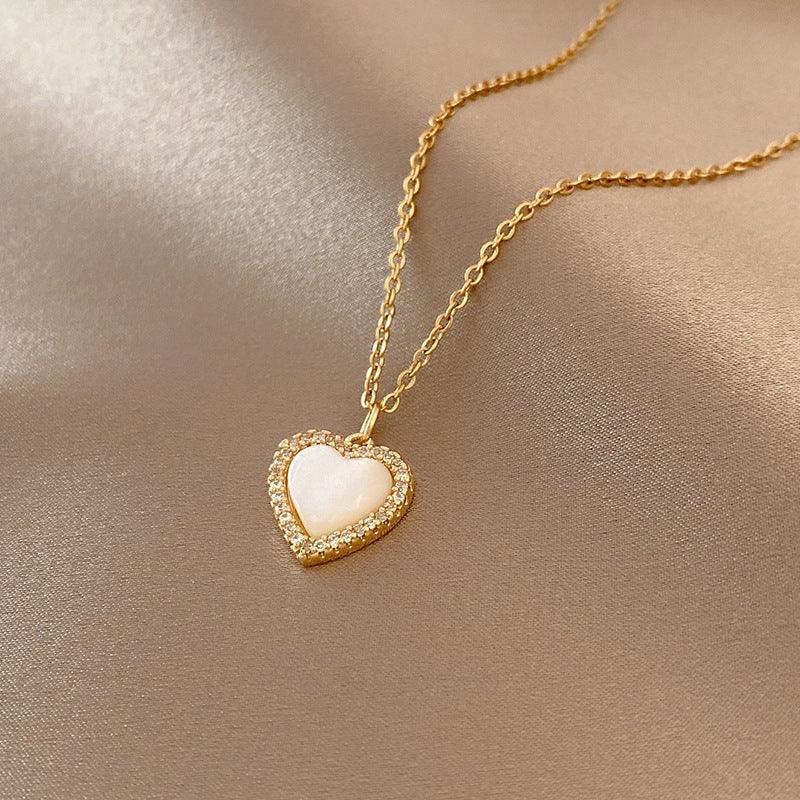Inlaid Zircon Stainless Steel Combination Necklace - Viexta