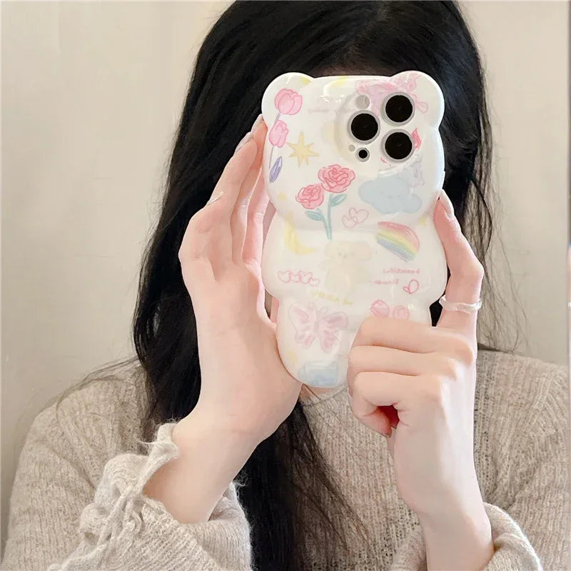 Flower Bear iPhone Case - Viexta