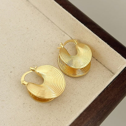 Retro Hong Kong Golden Versatile Earrings