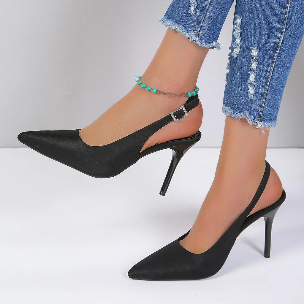 Buckle Stiletto High Heels - Viexta
