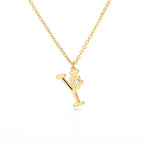 Rose English Alphabet Pendant Necklace - Viexta