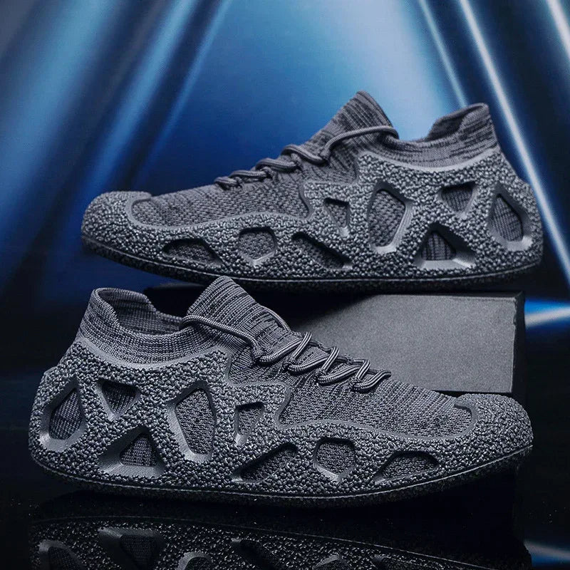 Men's Solid Color Casual Platform Sneakers - Viexta