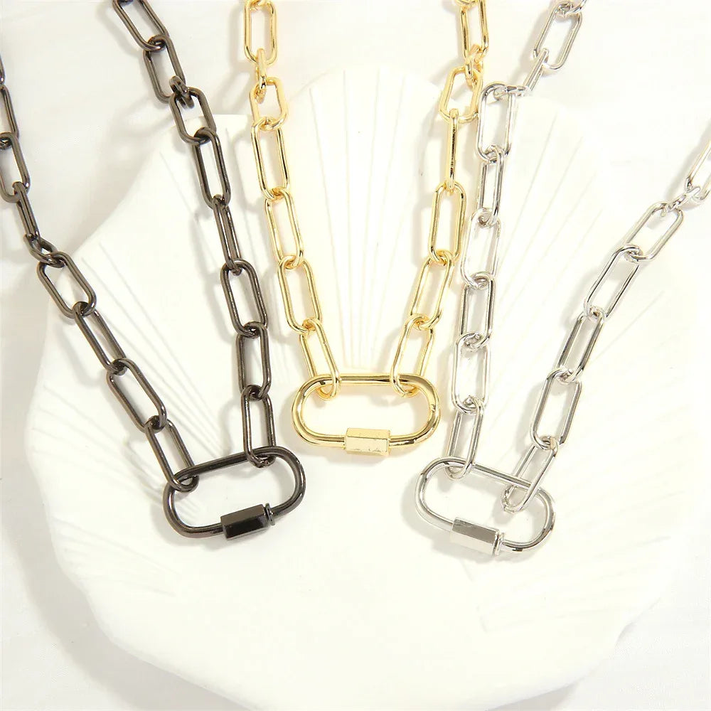 retro-personalized-design-screw-buckle-oval-pendant-necklace - Viexta