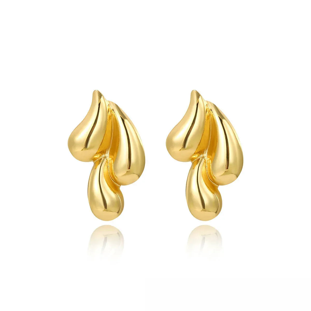 vintage-gold-color-glossy-water-drop-earrings - Viexta