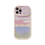 Purple Oil Painting Landscape Sliding Window iPhone case - Viexta