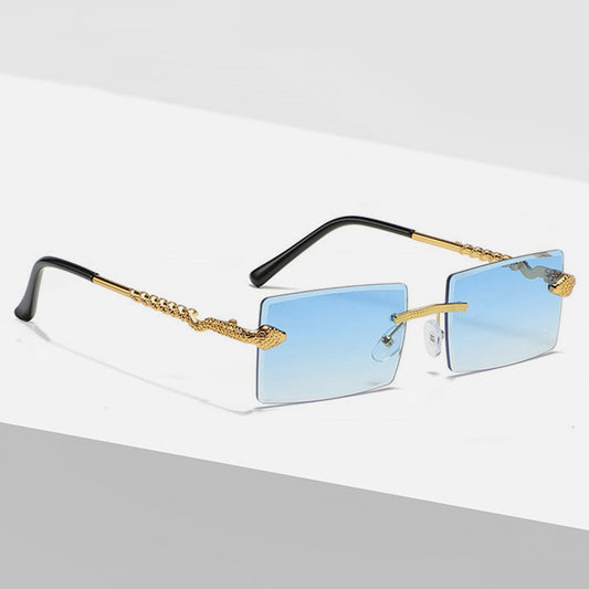 Snake Metal Cut Edge Square Sunglasses